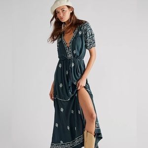 FREE PEOPLE Riley Embroidered Midi Dress XL